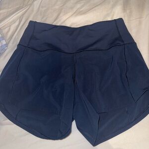 Lululemon Athletica Blue Athletic Shorts with Wide Waistband